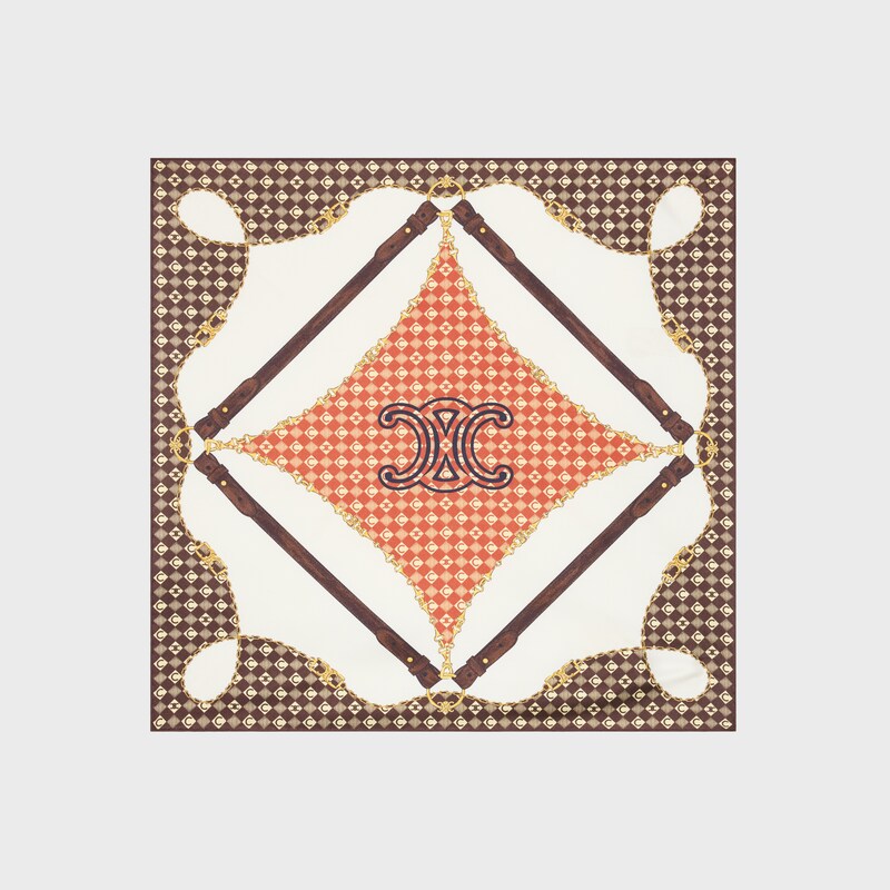 bandana IN silk twill - CREAM/BROWN/TAN -  - 1 | CELINE