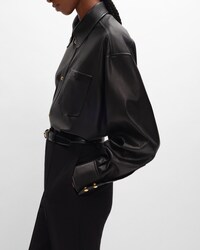 Hemd aus weichem Lammleder - SCHWARZ -  - 2 | CELINE