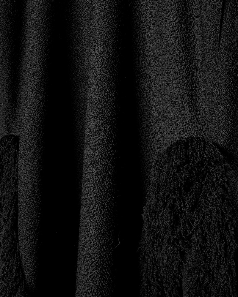 VESTIDO DE VISCOSA Y LANA TRENZADA - NEGRO -  - 1 | CELINE