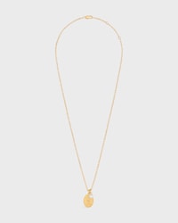 Les Perles Celine Medal Necklace in Resin Pearl and Brass with Gold Finish - GOLD / IVORY - GIFTS FOR HER - 1 | CELINE