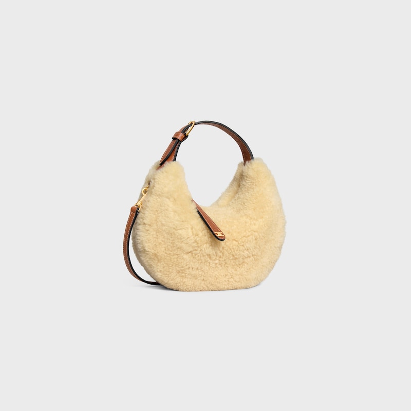 Teen Celine Lulu IN SHEARLING AND CALFSKIN - NATURAL / TAN - MORE LINES - 1 | CELINE