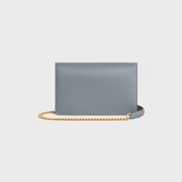 WALLET ON CHAIN MARGO in Shiny calfskin - BLUE GREY - MINI BAGS - 2 | CELINE