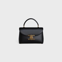 TEEN NINO BAG IN SMOOTH SATINATED CALFSKIN WITH STRASS CLOSURE - BLACK - EVENING - 1 | CELINE