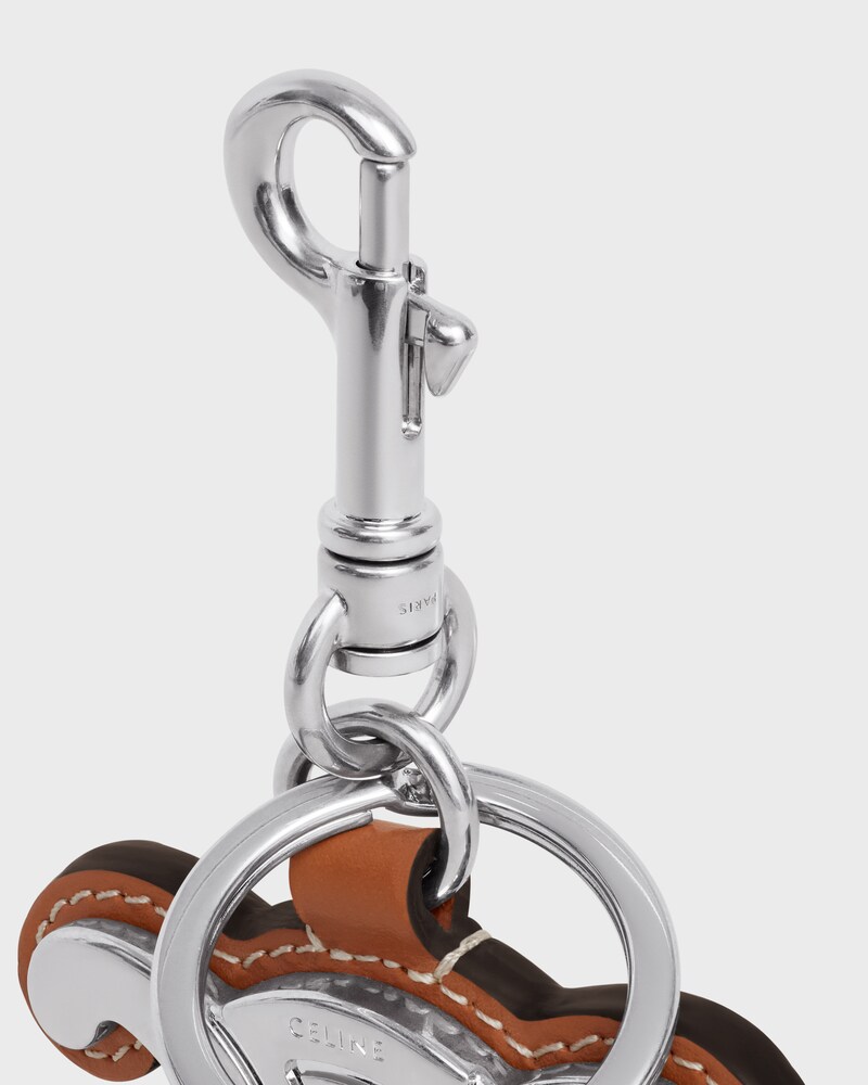 METAL TRIOMPHE KEYRING IN METAL AND CALFSKIN - TAN - OTHER ACCESSORIES - 1 | CELINE