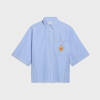 scout shirt IN striped cotton poplin - CRAIE/BLEU CIEL -  - 1 | CELINE
