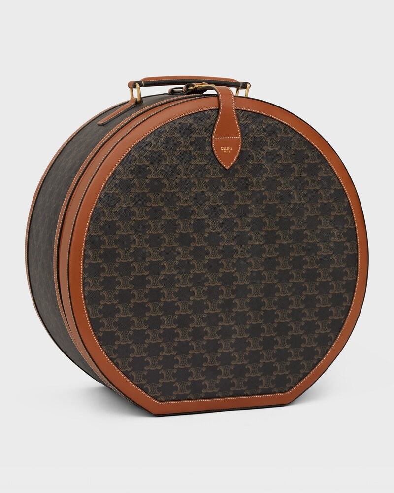 Fedora case in triomphe canvas and calfskin - TAN - HAND-PICKED GIFTS - 1 | CELINE