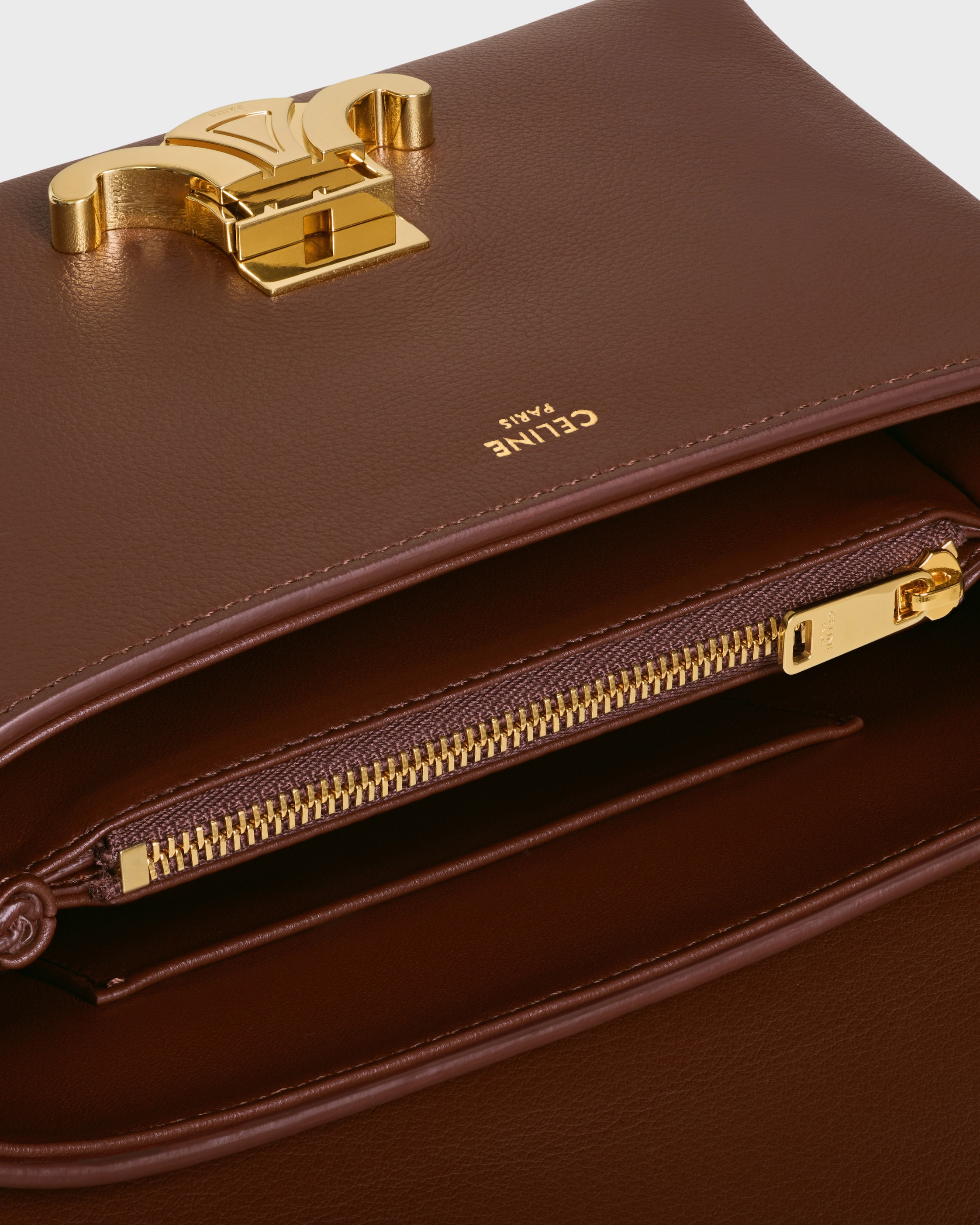 TEEN NINO BAG IN SUPPLE GRAINED CALFSKIN - CHESTNUT | CELINE