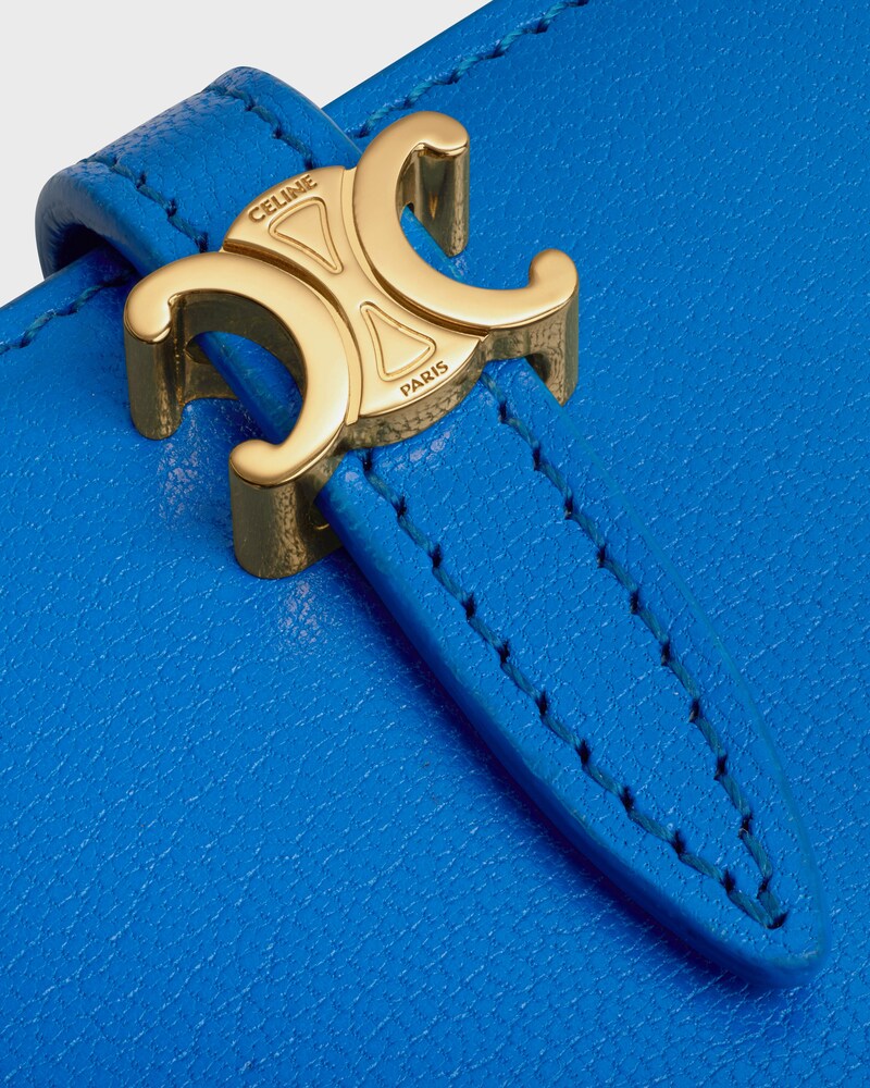 BI-FOLD CARD HOLDER TRIOMPHE PONTET IN GOATSKIN - ULTRA BLUE - CARD HOLDERS - 1 | CELINE