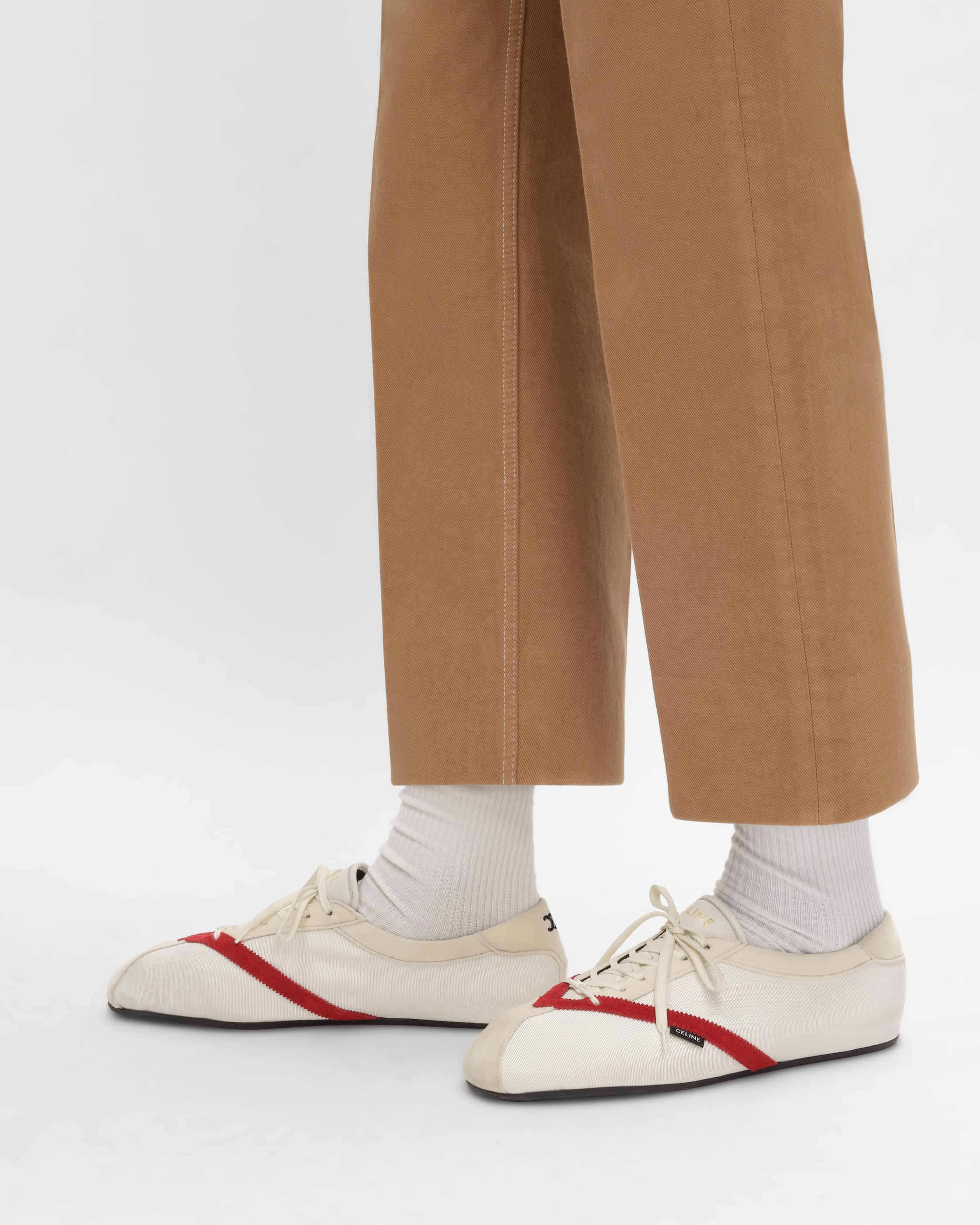 THE FLAT SNEAKER IN GROS GRAIN, VELVET, SUEDE GOATSKIN AND