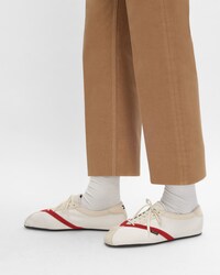 THE FLAT SNEAKER IN GROS GRAIN, VELVET, SUEDE GOATSKIN AND LAMBSKIN - WHITE/RED -  - 2 | CELINE