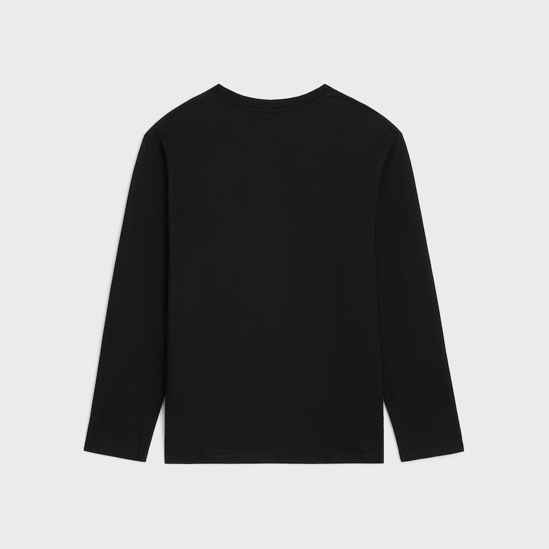 loose t-shirt IN cotton jersey - BLACK / WHITE -  - 1 | CELINE