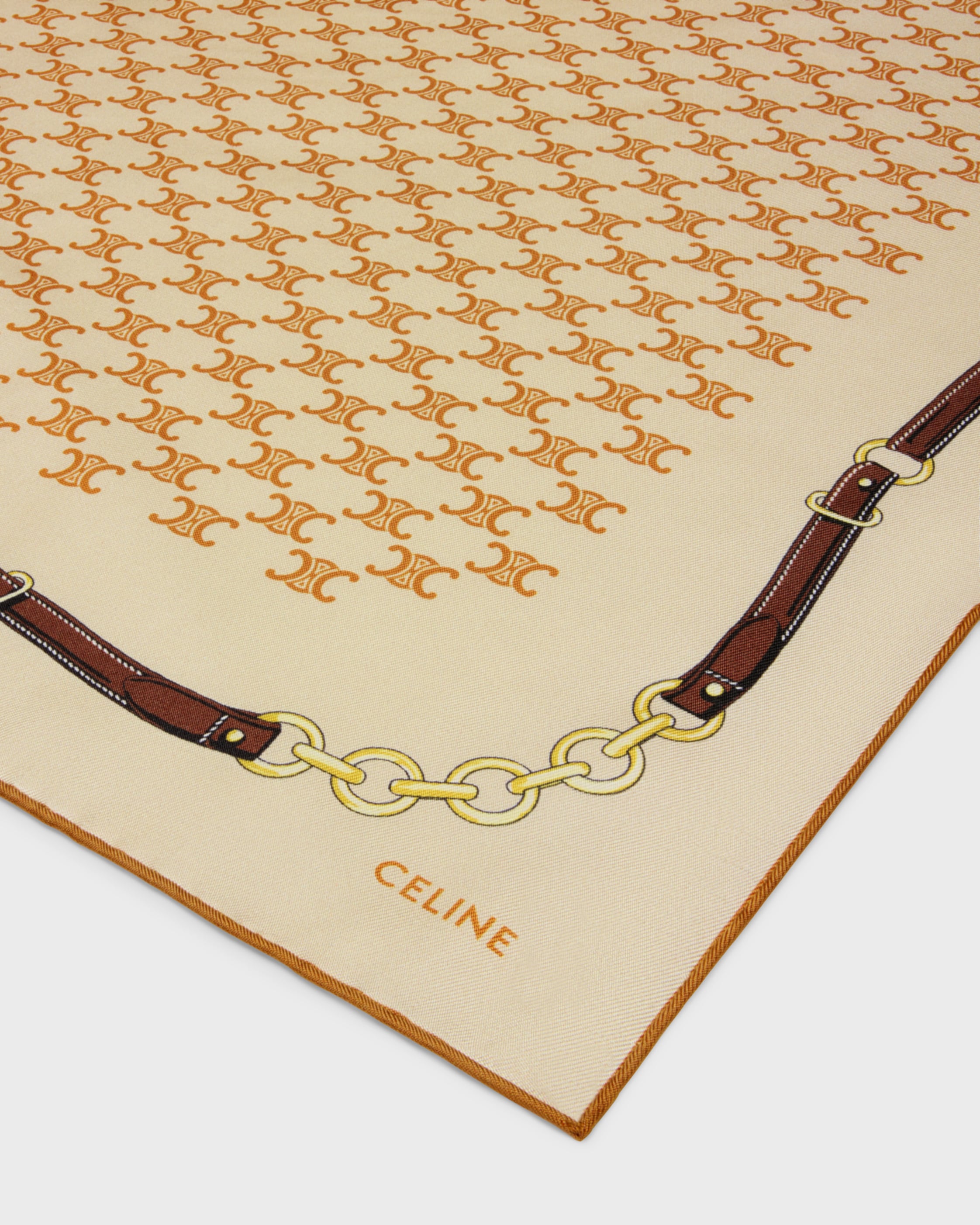 AVENUE FOCH BANDANA 55 - VANILLA/ORANGE | CELINE