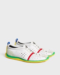 SOFT SNEAKER IN STRETCH LAMBSKIN, SUEDE CALFSKIN AND LAMBSKIN - OPTIC WHITE/BRIGHT YELLOW/GREEN -  - 2 | CELINE