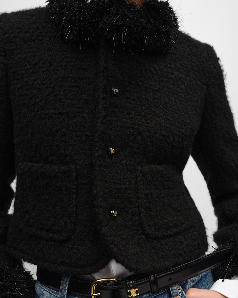 chelsea jacket IN cashmere and wool natté - BLACK -  - 1 | CELINE