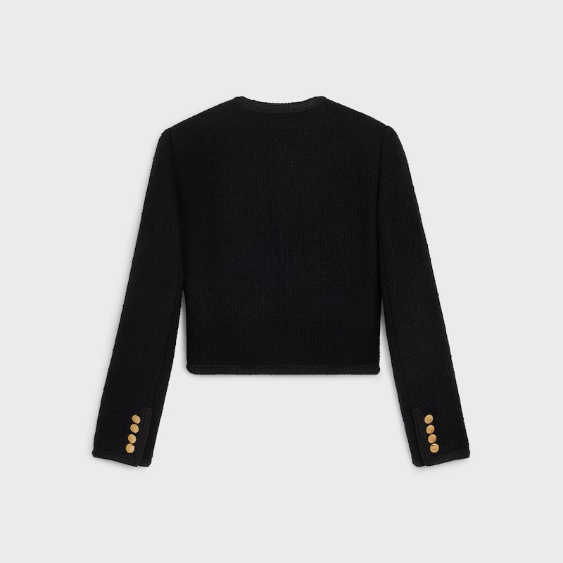 chasseur jacket in bouclé tweed - BLACK -  - 1 | CELINE