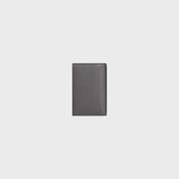 VERTICAL CARD HOLDER IN GRAINED CALFSKIN - GREY - CARD HOLDERS - 2 | CELINE