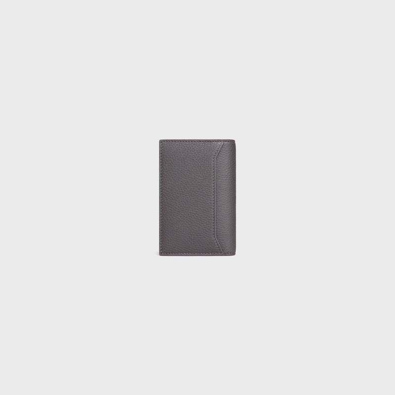 PORTE-CARTES VERTICAL EN VEAU GRAIN&Eacute; - Gris - PORTE CARTES - 1 | CELINE
