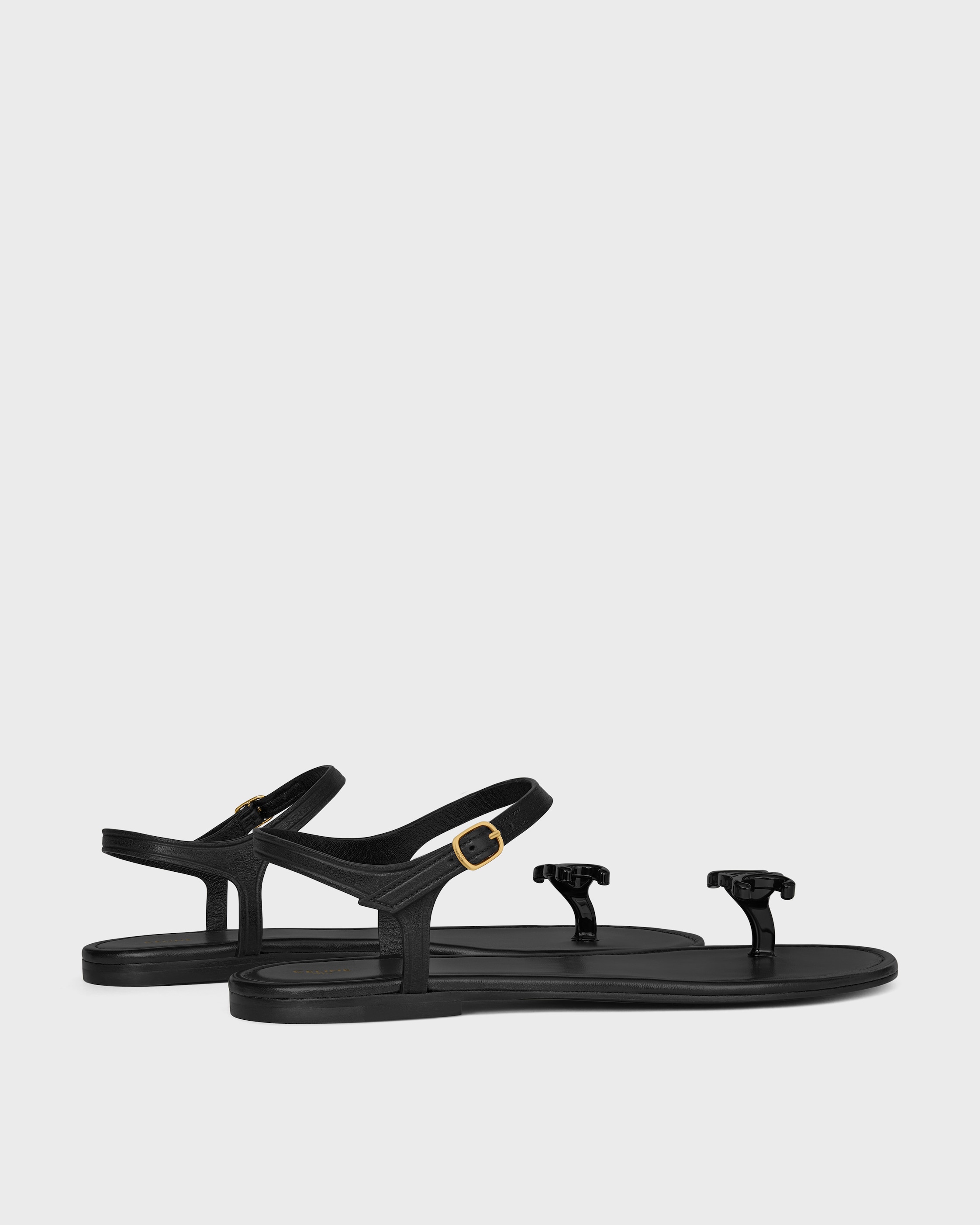 BAY - TRIOMPHE THONG SANDAL IN SUPPLE CALFSKIN - BLACK | CELINE