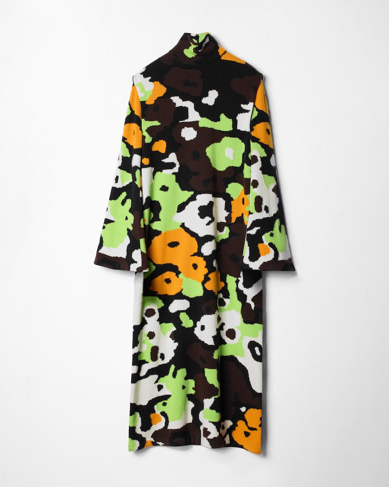 ROBE WALLPAPER EN CACHEMIRE - GREEN MULTICOLOR -  - 1 | CELINE