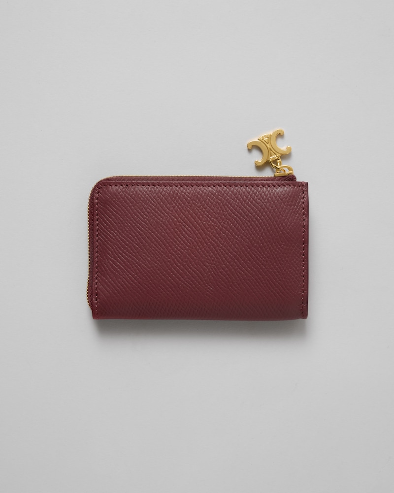 KEY HOLDER IN GRAINED CALFSKIN - SYRAH - CARD HOLDERS - 1 | CELINE