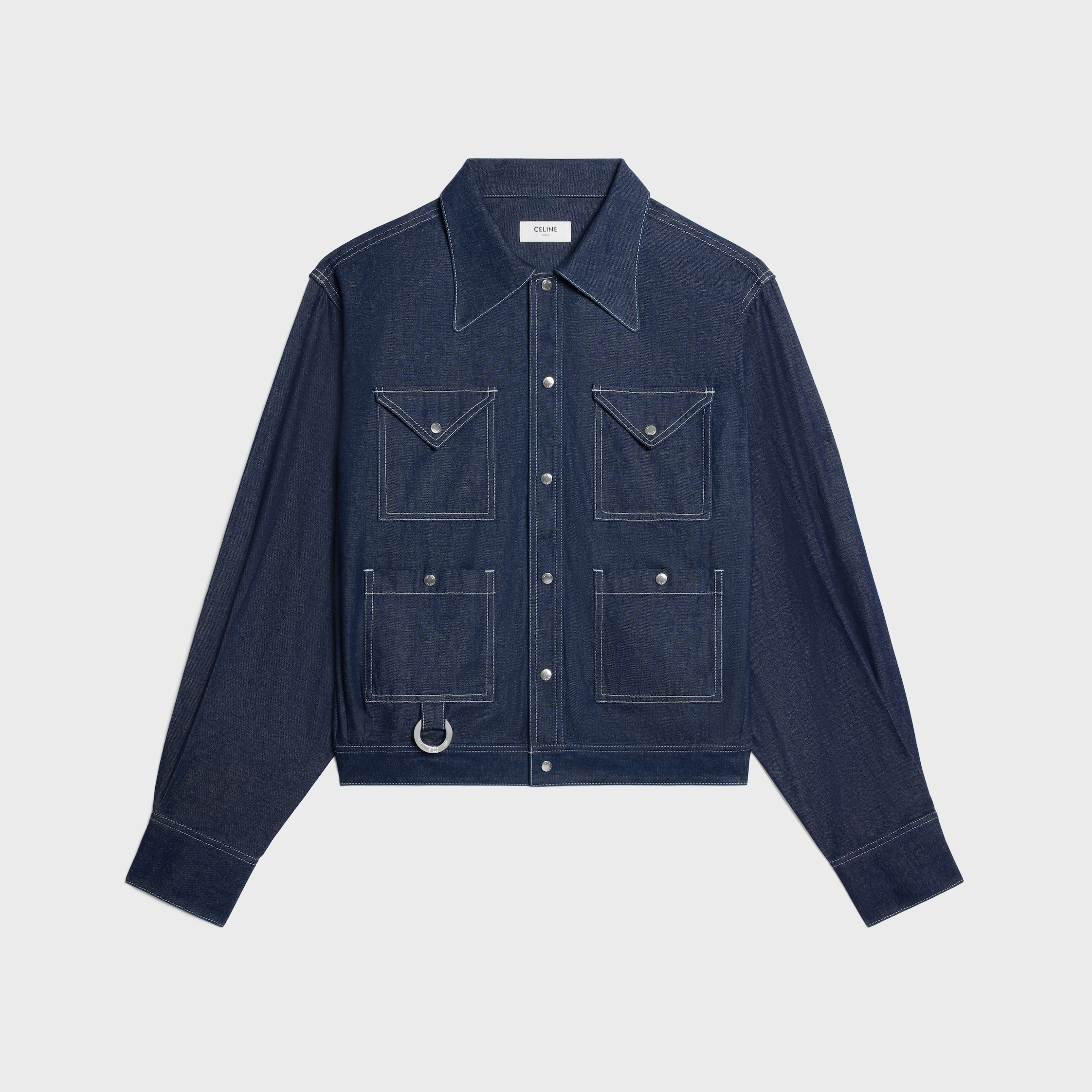 shirt IN COTTON DENIM - DARK RINSED | CELINE