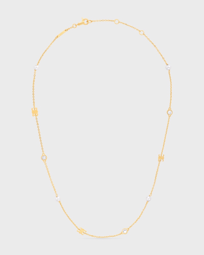 Collier Les Perles Celine en Strass, Perles de Résine et Laiton Doré - OR/IVOIRE -  - 1 | CELINE