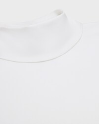 TOP CON CUELLO ALTO DE PUNTO DE ALGODÓN DEPORTIVO - BLANCO ÓPTICO / NEGRO -  - 2 | CELINE