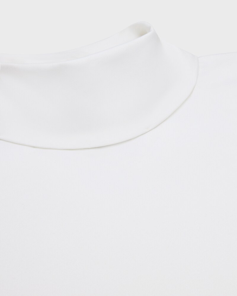 high neck top IN athletic cotton jersey - OPTIC WHITE/BLACK -  - 1 | CELINE