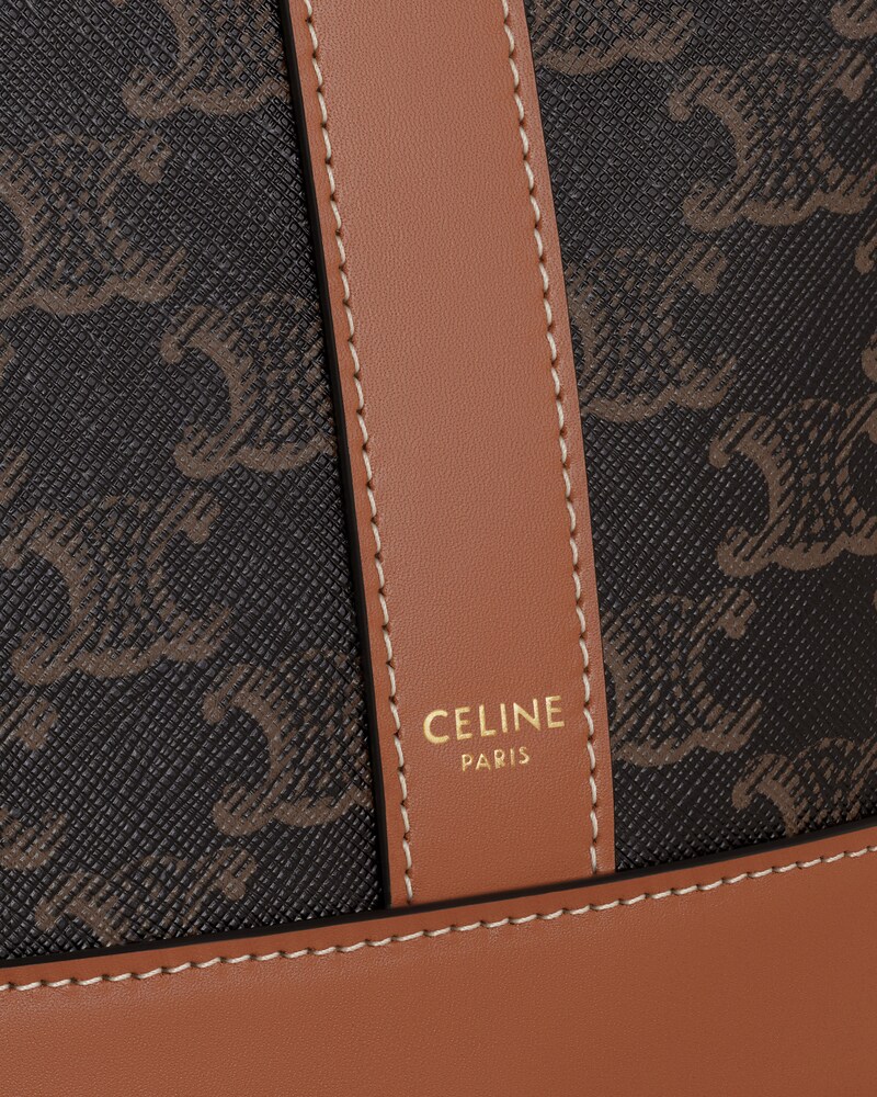 Small Bucket IN Triomphe Canvas and calfskin - TAN - SHOULDER BAGS - 1 | CELINE