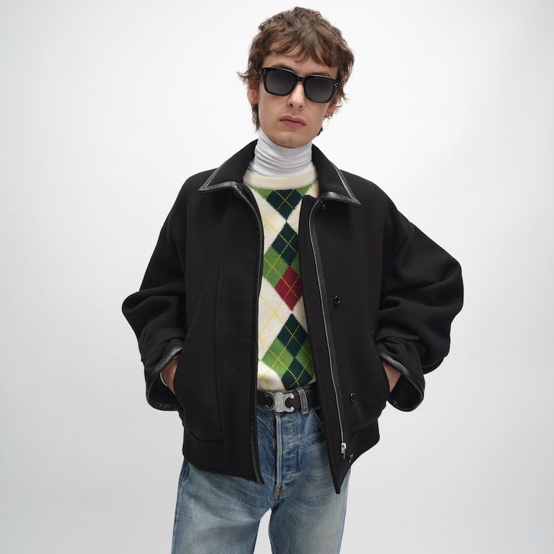 veste feutre double face - Noir -  - 1 | CELINE