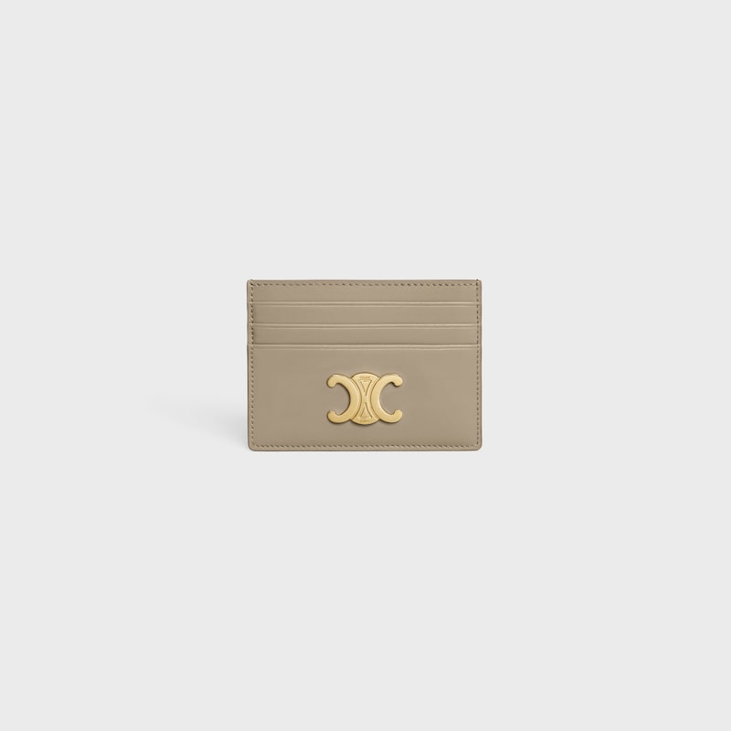 CARD HOLDER TRIOMPHE IN Shiny calfskin - MODERN TAUPE - CARD HOLDERS - 1 | CELINE