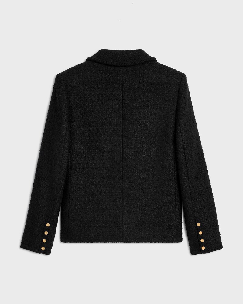 chasseur jacket IN CASHMERE BOUCLETTE NATTE - BLACK -  - 1 | CELINE