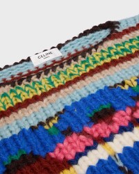 JERSEY CON CUELLO REDONDO DE ALPACA MOULINÉ Y LANA - VERDE/MULTICOLOR -  - 2 | CELINE
