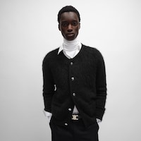 cardigan MOHAIR brossé - Noir -  - 2 | CELINE