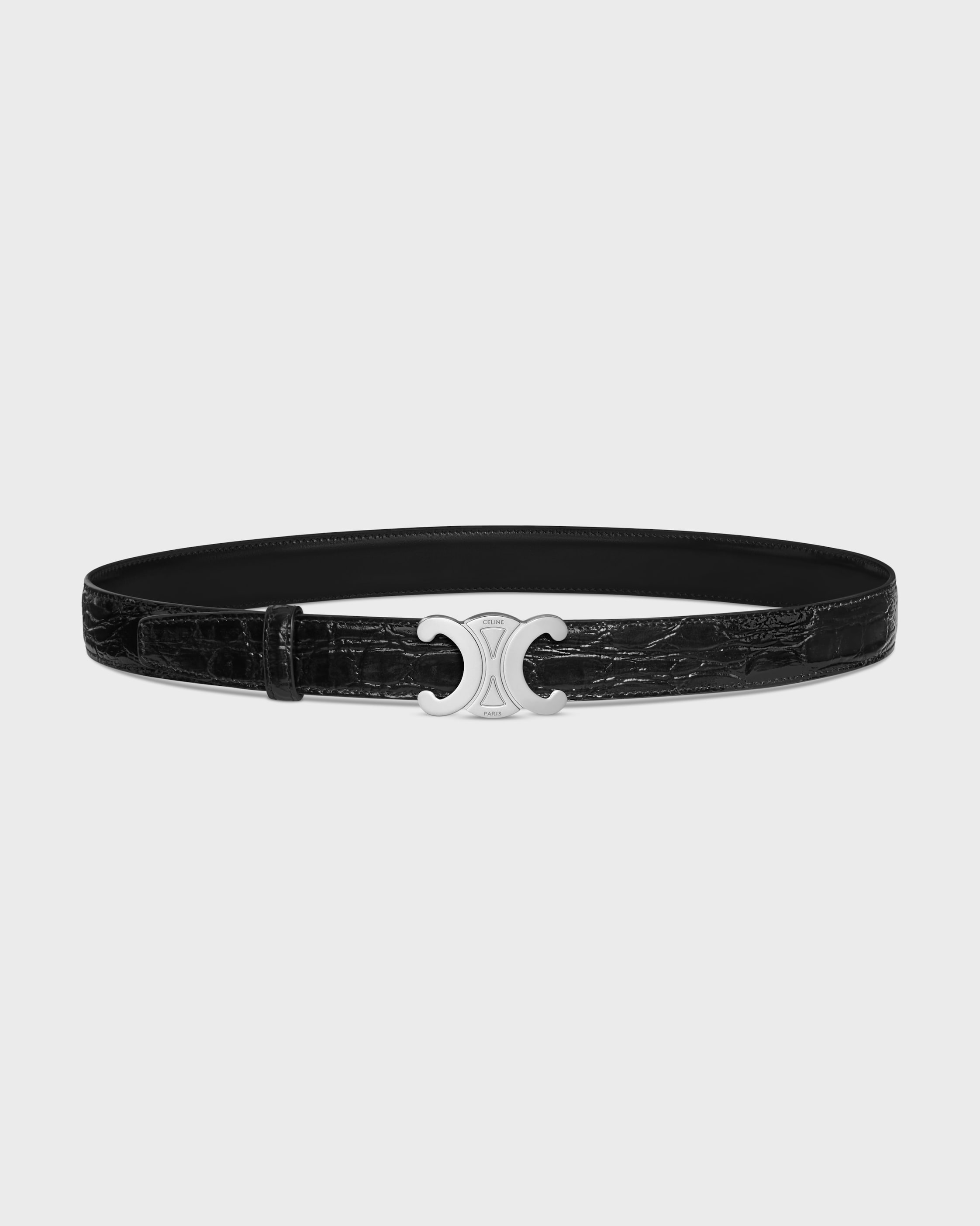 TRIOMPHE BUCKLE & REVERSIBLE STRAP 25MM - BLACK | CELINE