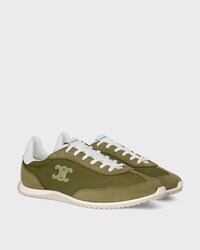 RACER SNEAKER IN NYLON, SUEDE CALFSKIN AND CALFSKIN - OLIVE -  - 2 | CELINE