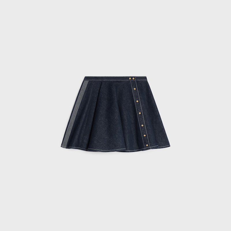 peplum skirt IN LIGHTWEIGHT cotton DENIM - RINSED -  - 1 | CELINE