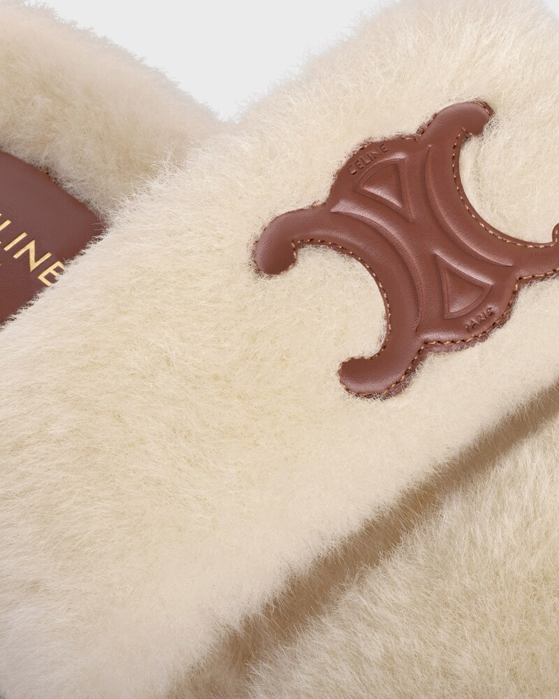 CELINE SLIDES TRIOMPHE IN Shearling - BEIGE/BROWN -  - 1 | CELINE