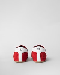THE FLAT SNEAKER IN SUEDE CALFSKIN AND LAMBSKIN - RED/WHITE -  - 2 | CELINE