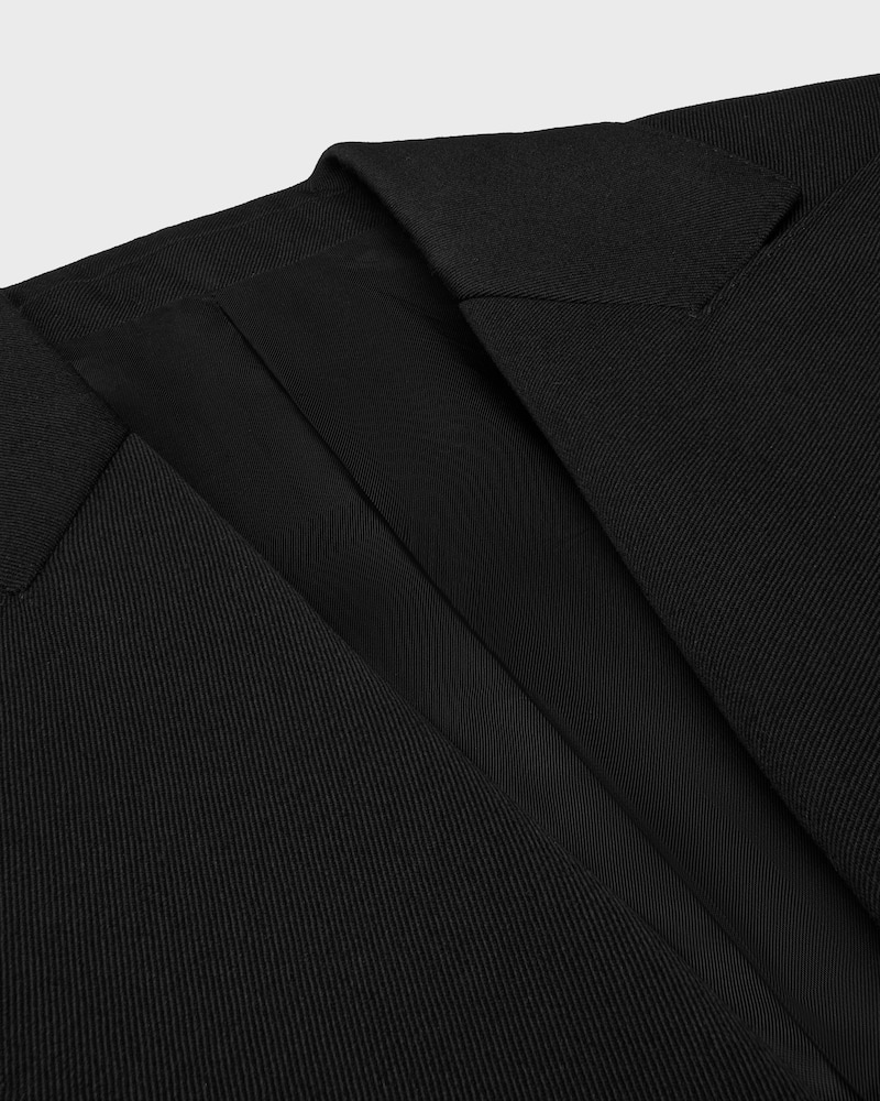 colonne jacket IN DIAGONAL WOOL - BLACK -  - 1 | CELINE