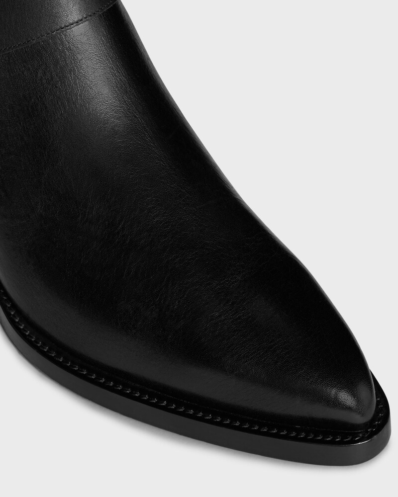 CELINE CAMARGUE BOTTINE CHELSEA BIKER EN CUIR DE VEAU - TANNAGE V&Eacute;G&Eacute;TAL - Noir -  - 1 | CELINE