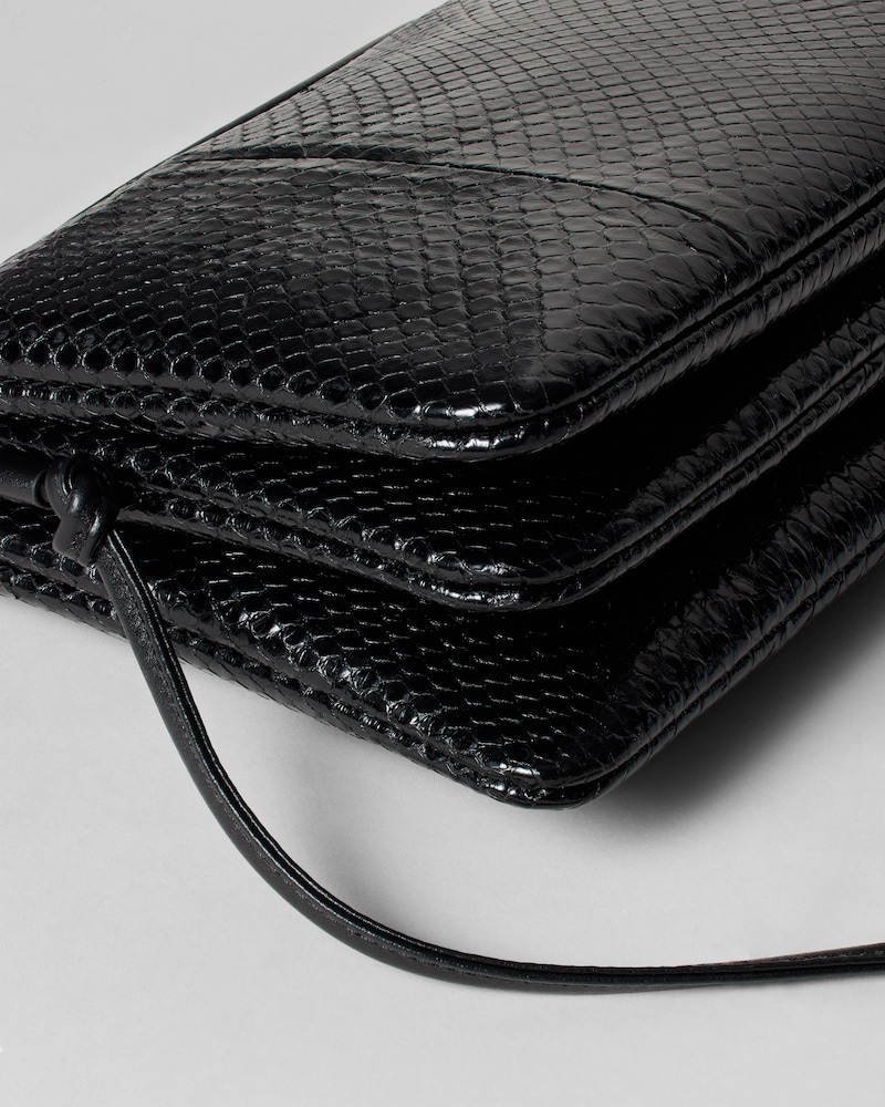 TRIO FLAP IN PYTHON - BLACK - ALL BAGS - 1 | CELINE