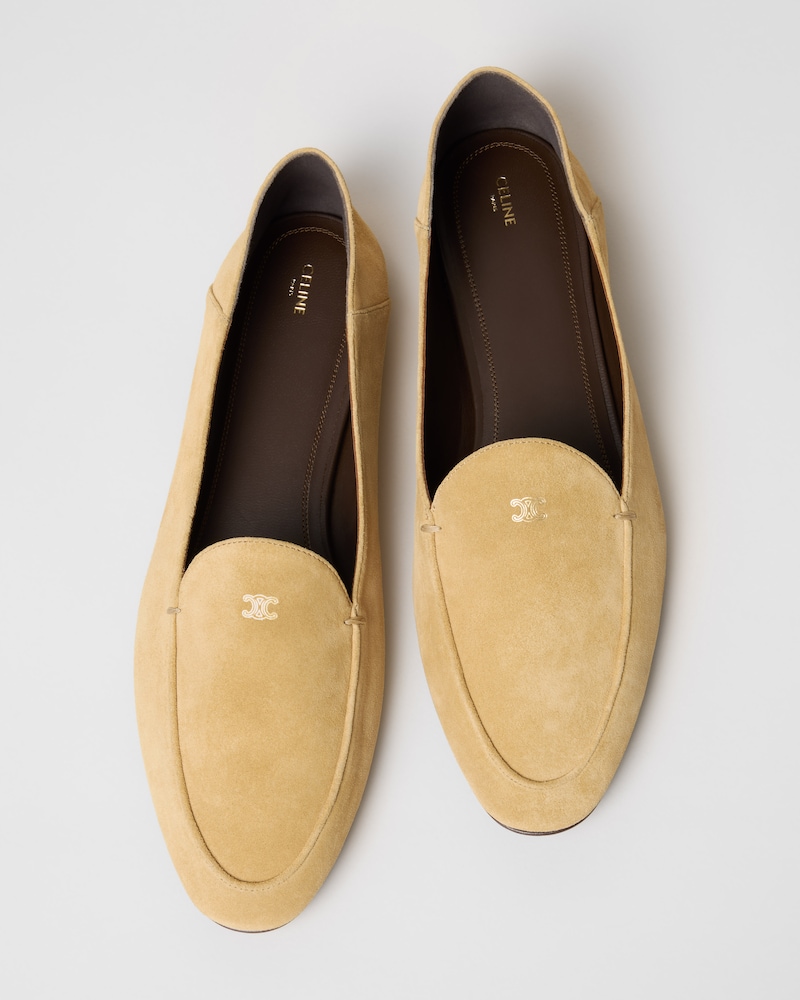 AURA LOAFER IN SUEDE CALFSKIN - STONE BEIGE -  - 1 | CELINE