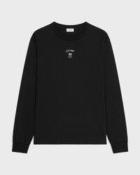long sleeved t-shirt IN cotton jersey - BLACK / WHITE -  - 1 | CELINE