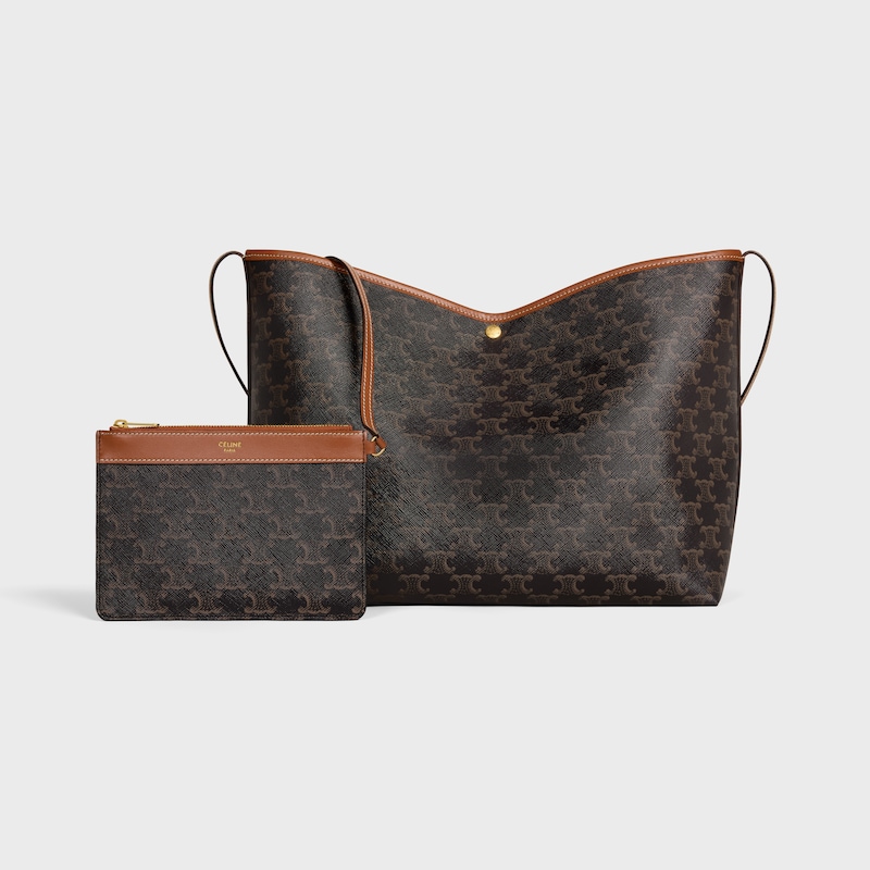 SOFT SHOPPER BAG IN Triomphe Canvas and Calfskin - TAN - GIFTS FOR HER - 1 | CELINE