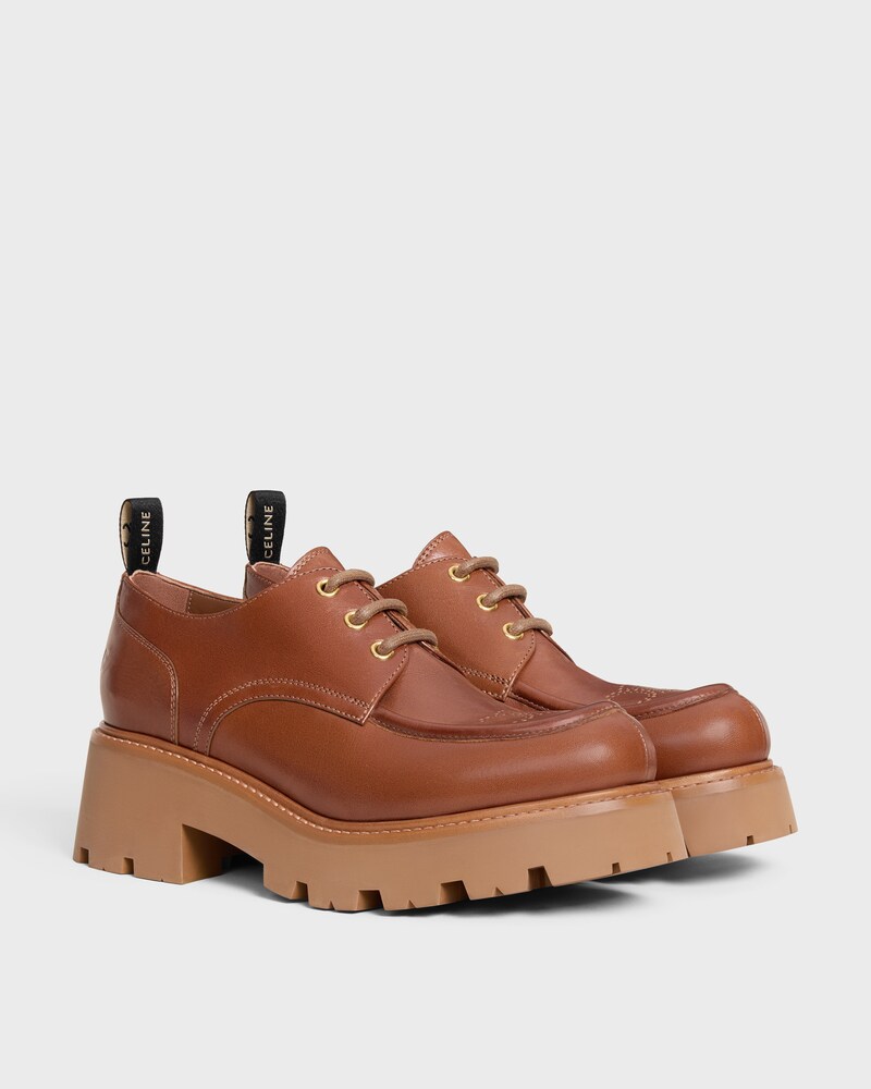 CELINE TRIOMPHE DERBIES  IN CALFSKIN - TOFFEE -  - 1 | CELINE