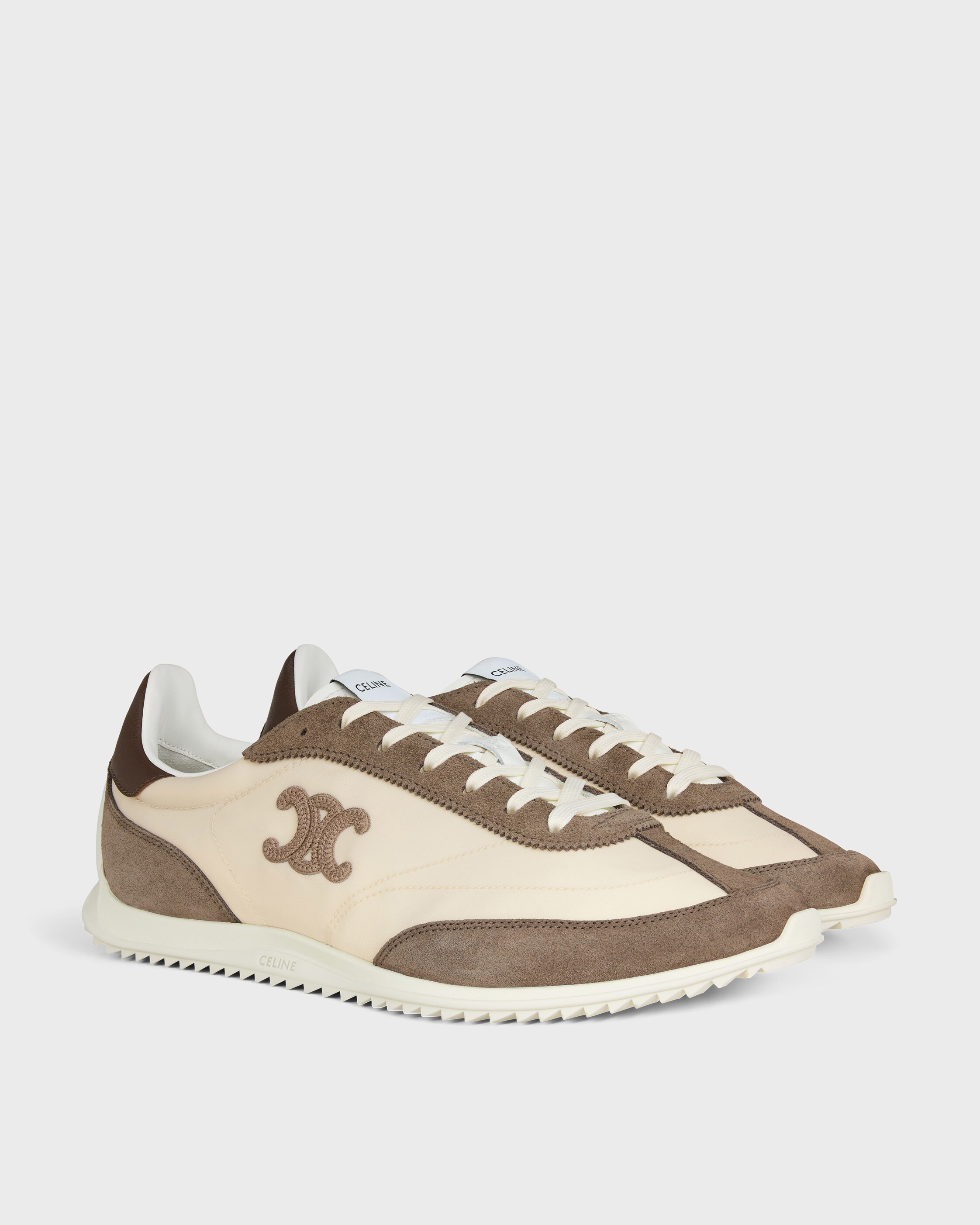 RACER SNEAKER IN NYLON, SUEDE CALFSKIN AND CALFSKIN - OPTIC WHITE