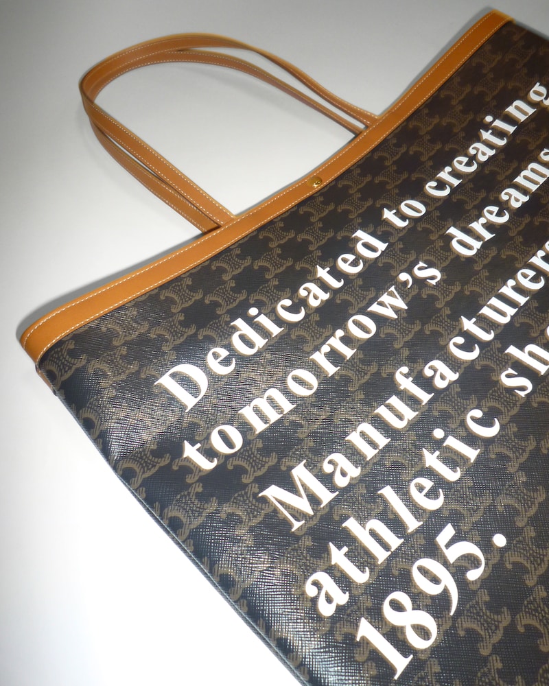Tomorrow&rsquo;s dreams&rdquo; Limited Edition Flat Shopper - TAN - TRIOMPHE CANVAS - 1 | CELINE