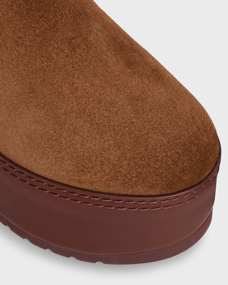 CELINE DANA MULE COMPENS&Eacute;E  EN CUIR DE VEAU VELOURS - marron fonc&eacute;  -  - 1 | CELINE