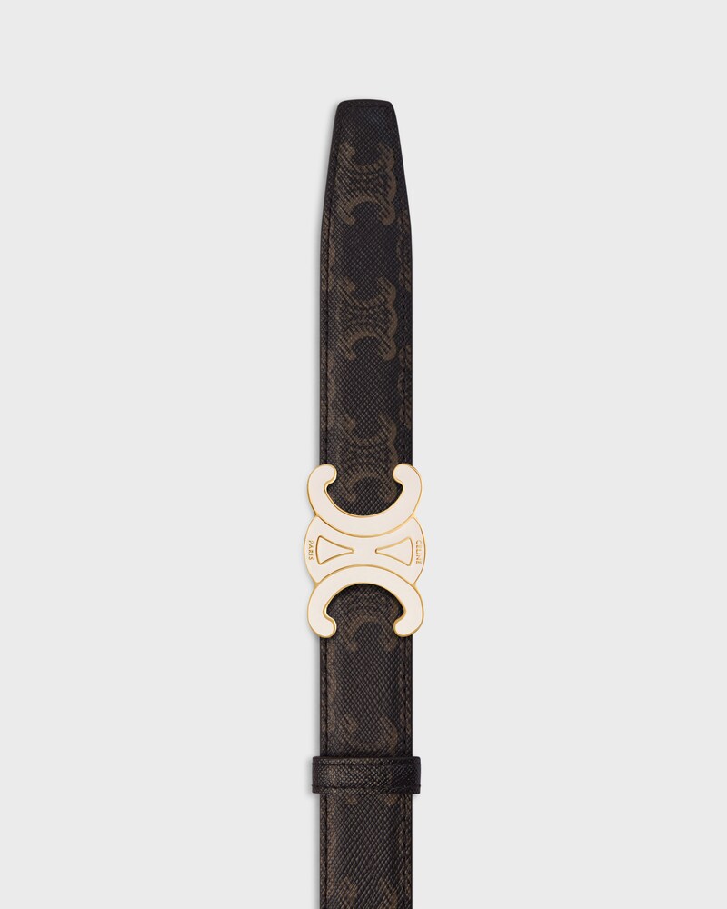 Reversible Strap 25MM IN Natural Calfskin and Triomphe Canvas -  -  - 1 | CELINE